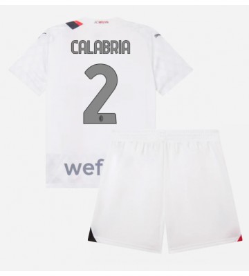 AC Milan Davide Calabria #2 Borta Kläder Barn 2023-24 Kortärmad (+ Korta byxor)